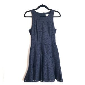 J. Crew fit flair crocheted dress- Navy